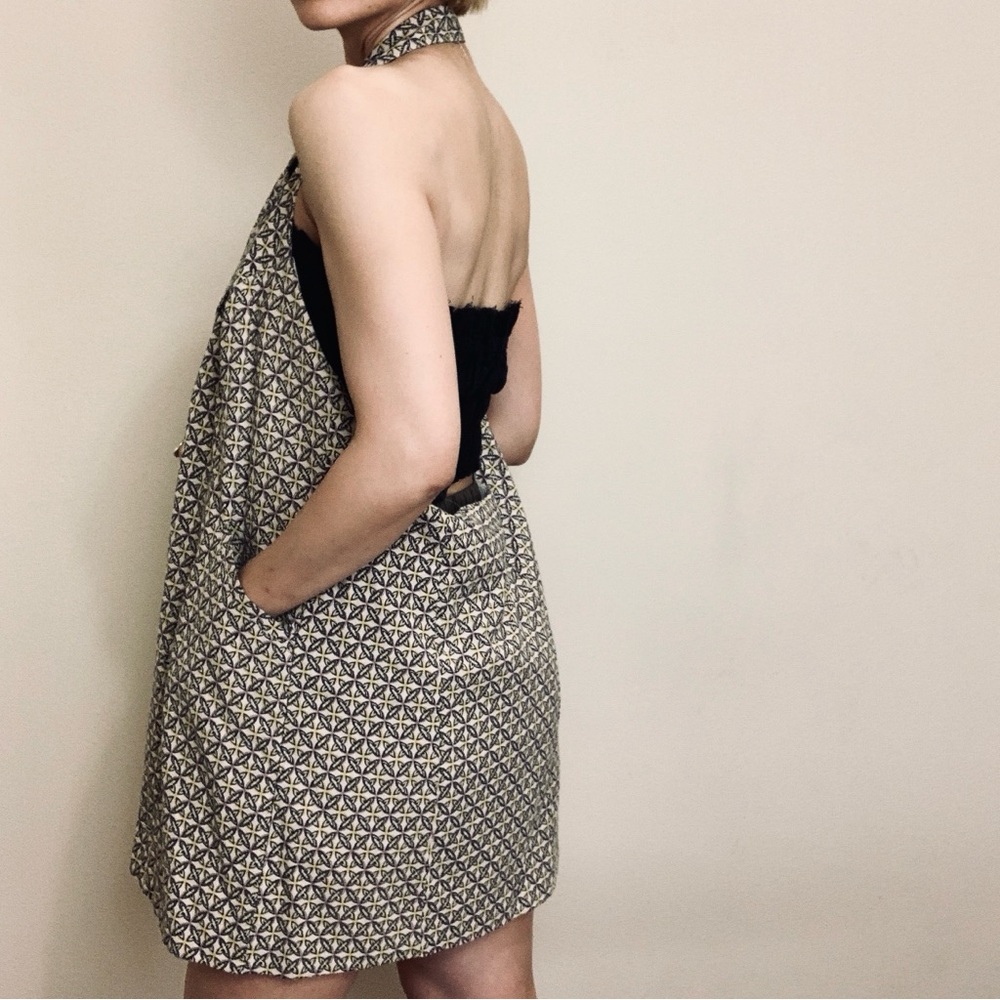 Geometric Pattern Halter Dress - Picture 3 of 13